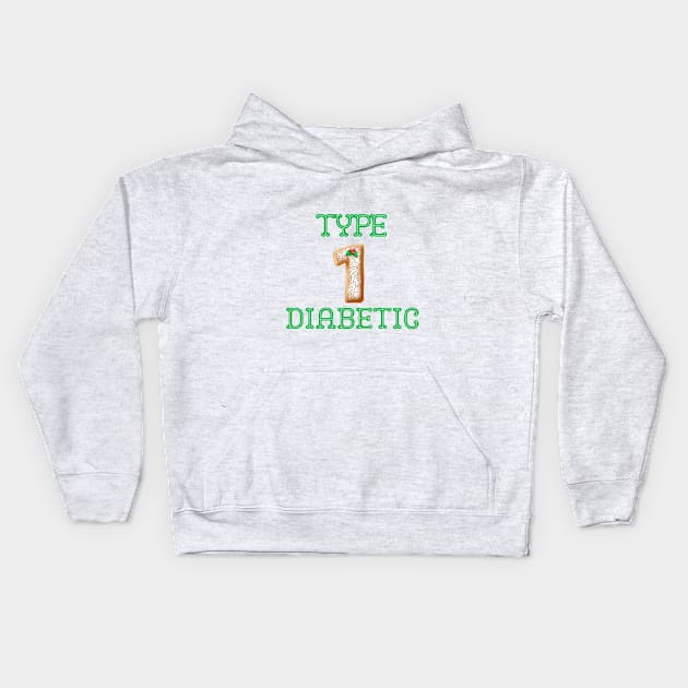 Diabetes Christmas Cookie l Type 1 Diabetic Kids Hoodie by Diabeticsy